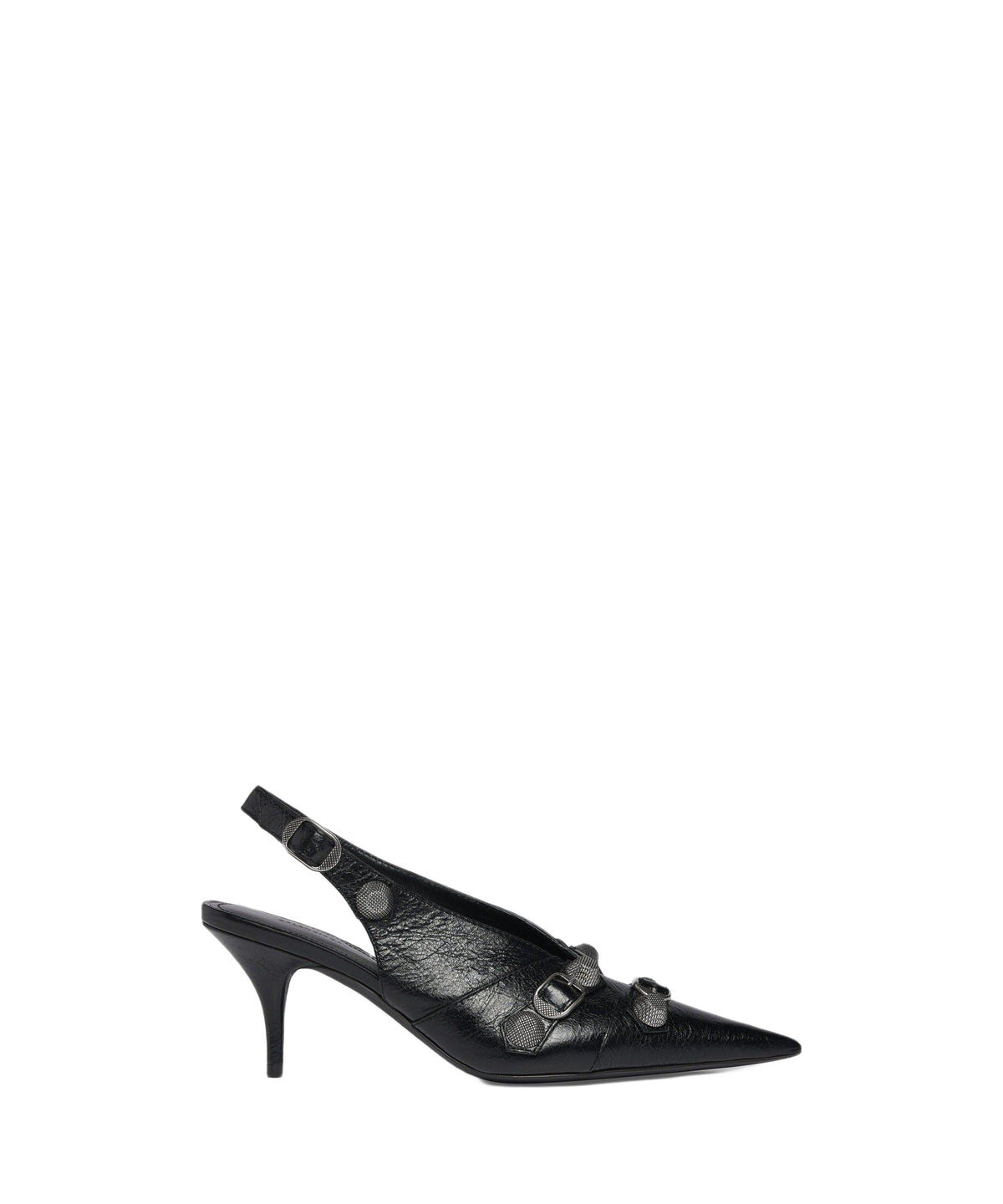 CAGOLE / Cagole Slingback 70 Pumps - Black & Aged Nikel
