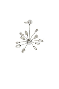 Rhinestone Blossom oxide silver & crystal Earrings - Oxide Silver & Crystal