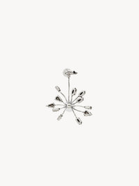 Rhinestone Blossom oxide silver & crystal Earrings - Oxide Silver & Crystal