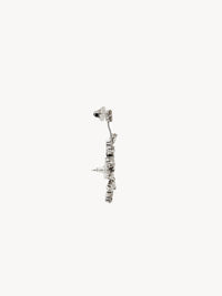 Rhinestone Blossom oxide silver & crystal Earrings - Oxide Silver & Crystal