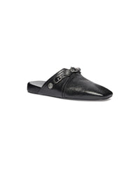Cosy Cagole Mules - Black & Gold