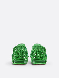 Stretch Twist green 90mm Mules - Green