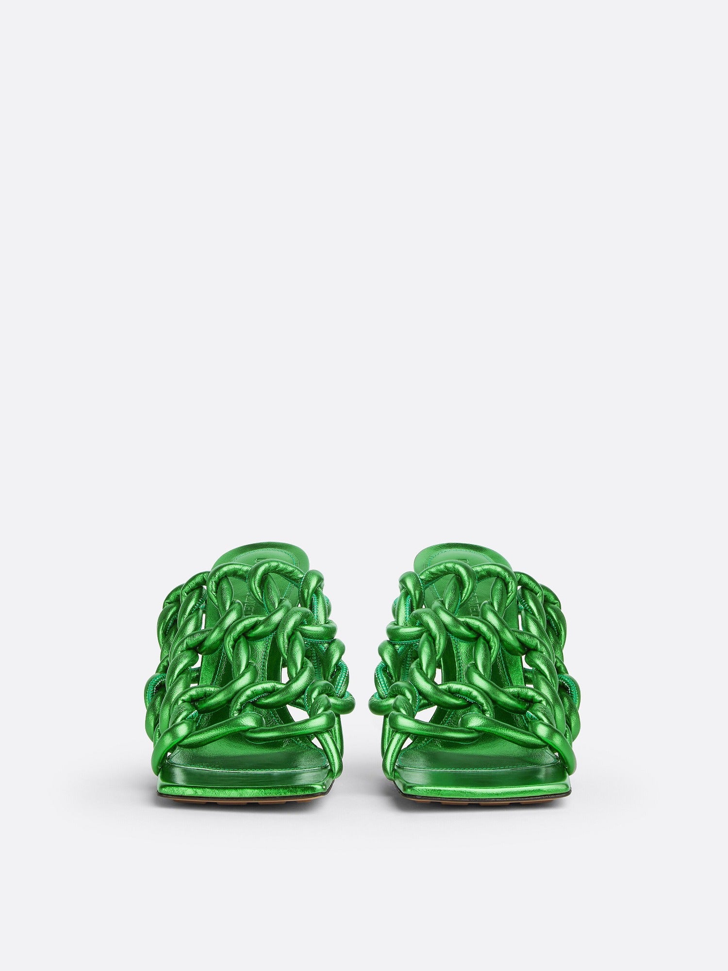 Stretch Twist green 90mm Mules - Green