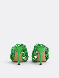 Stretch Twist green 90mm Mules - Green