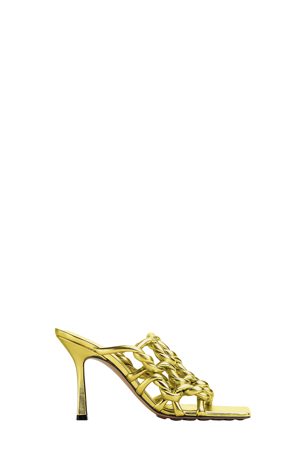 Stretch Twist gold 90mm Mules - Gold