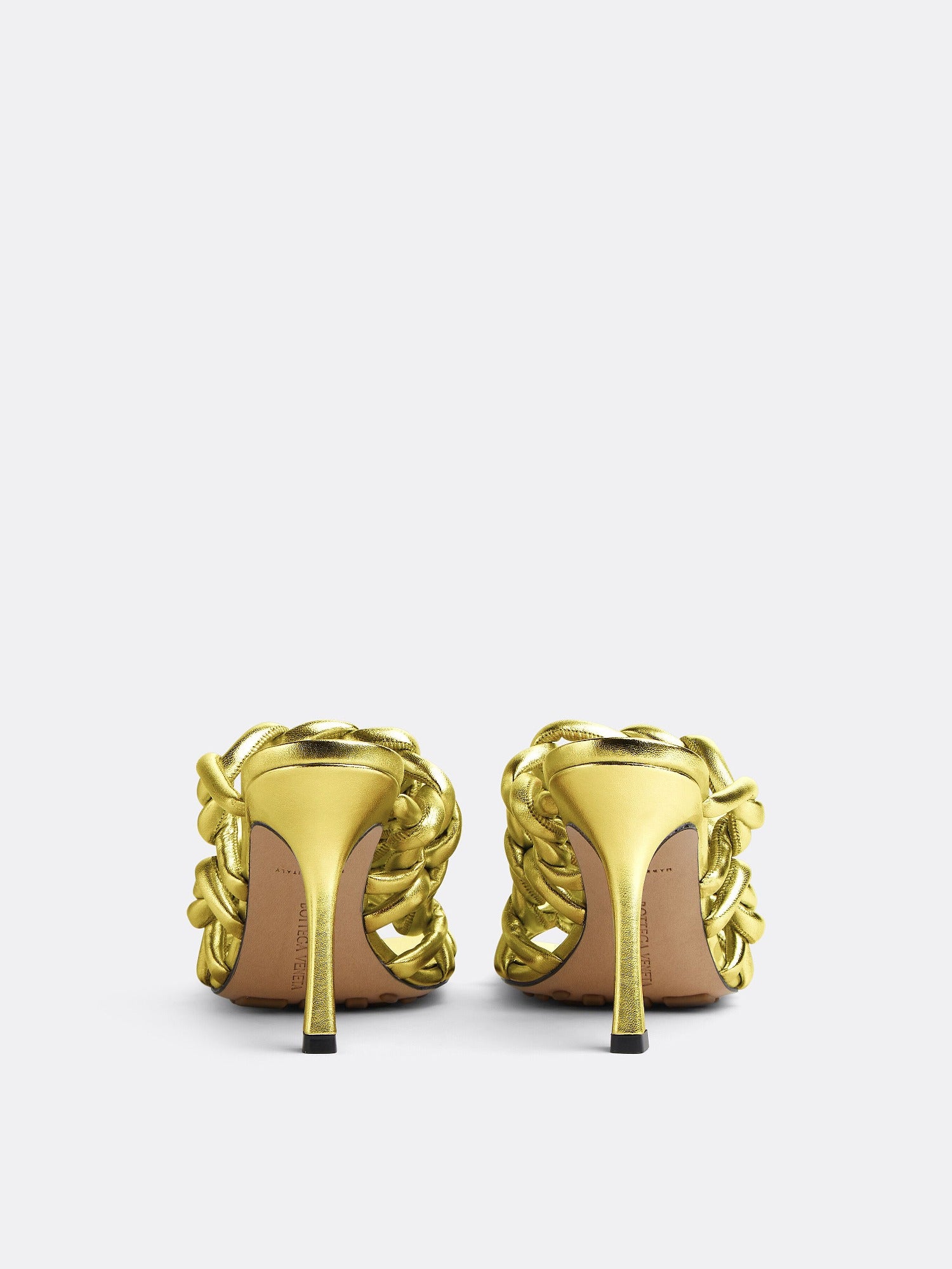 Stretch Twist gold 90mm Mules - Gold