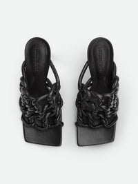 Stretch Twist black 90mm Mules - Black