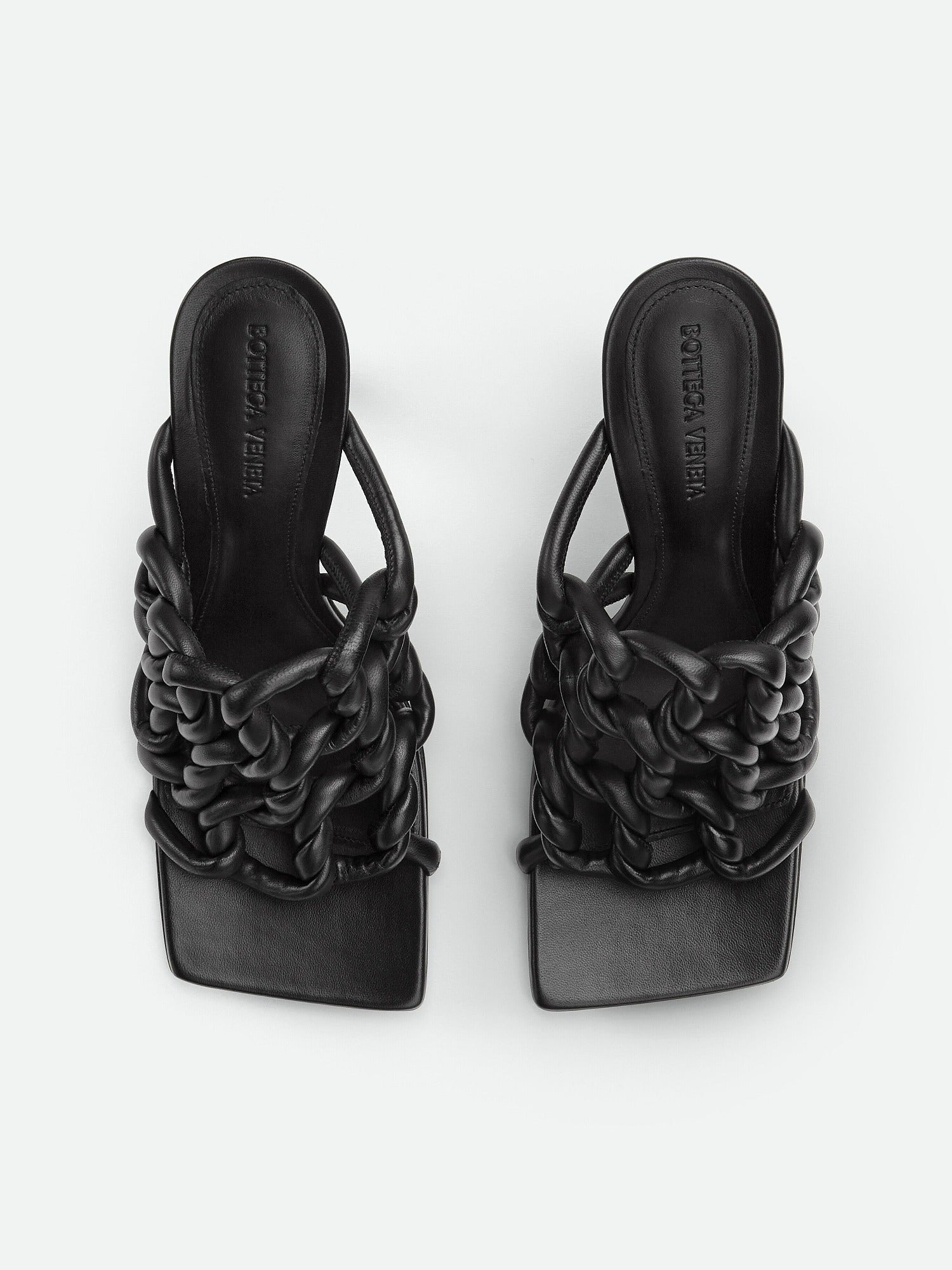 Stretch Twist black 90mm Mules - Black