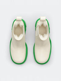 Flash white & parakeet 95mm Chelsea Boots - White & Parakeet