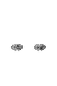 Cagole Stud antique silver Earrings - Antique Silver