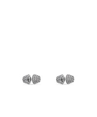 Cagole Stud Earrings - Ant Silver & Crystal
