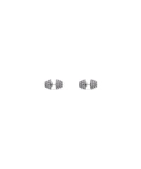 Cagole Stud Earrings - Ant Silver & Crystal