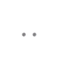 Cagole Stud Earrings - Ant Silver & Crystal