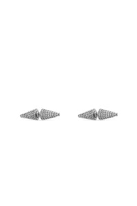 Cagole Spike ant silver & crystal Earrings - Ant Silver & Crystal