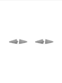 Cagole Spike ant silver & crystal Earrings - Ant Silver & Crystal