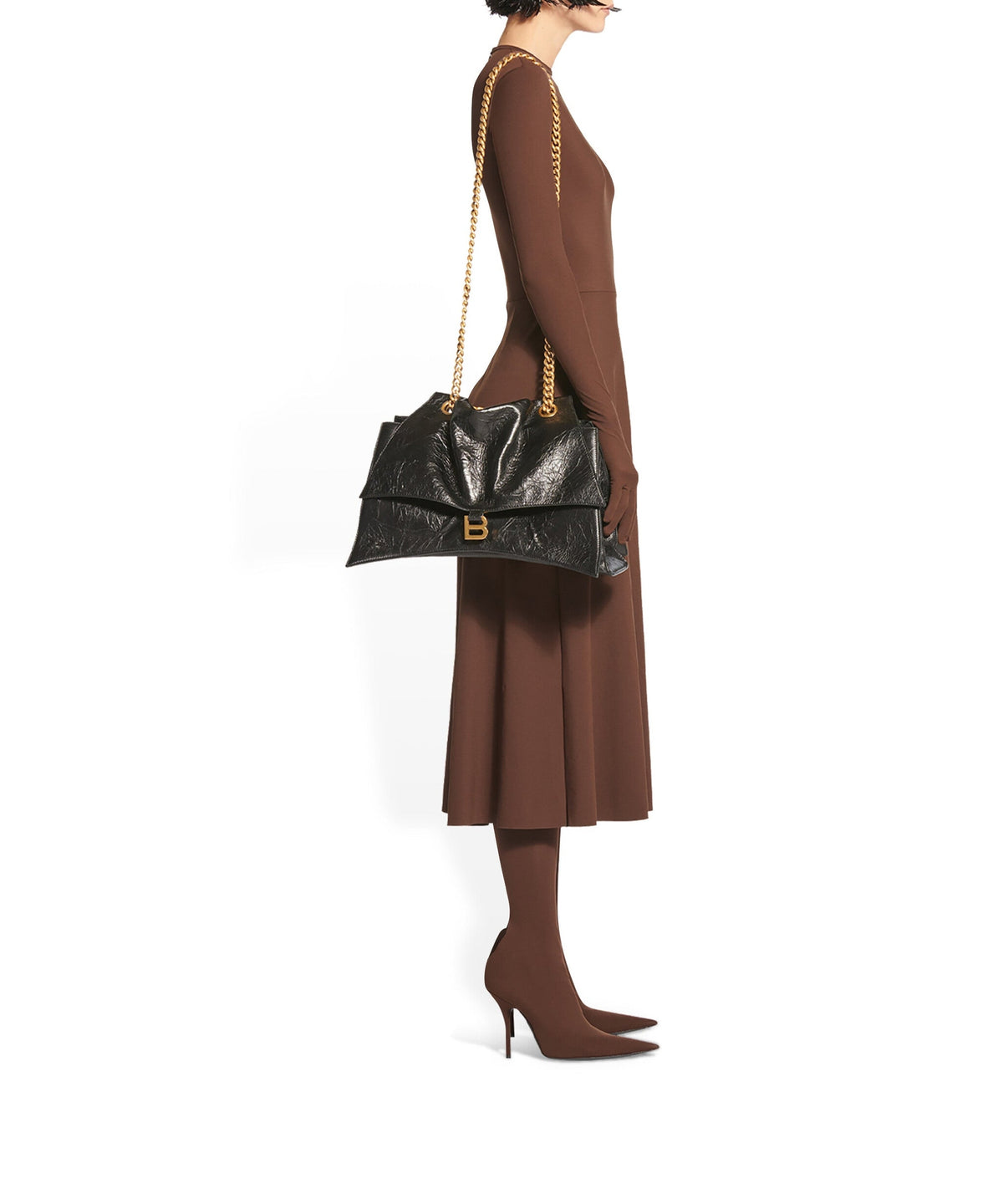 Crush Chain Bag Large - Black