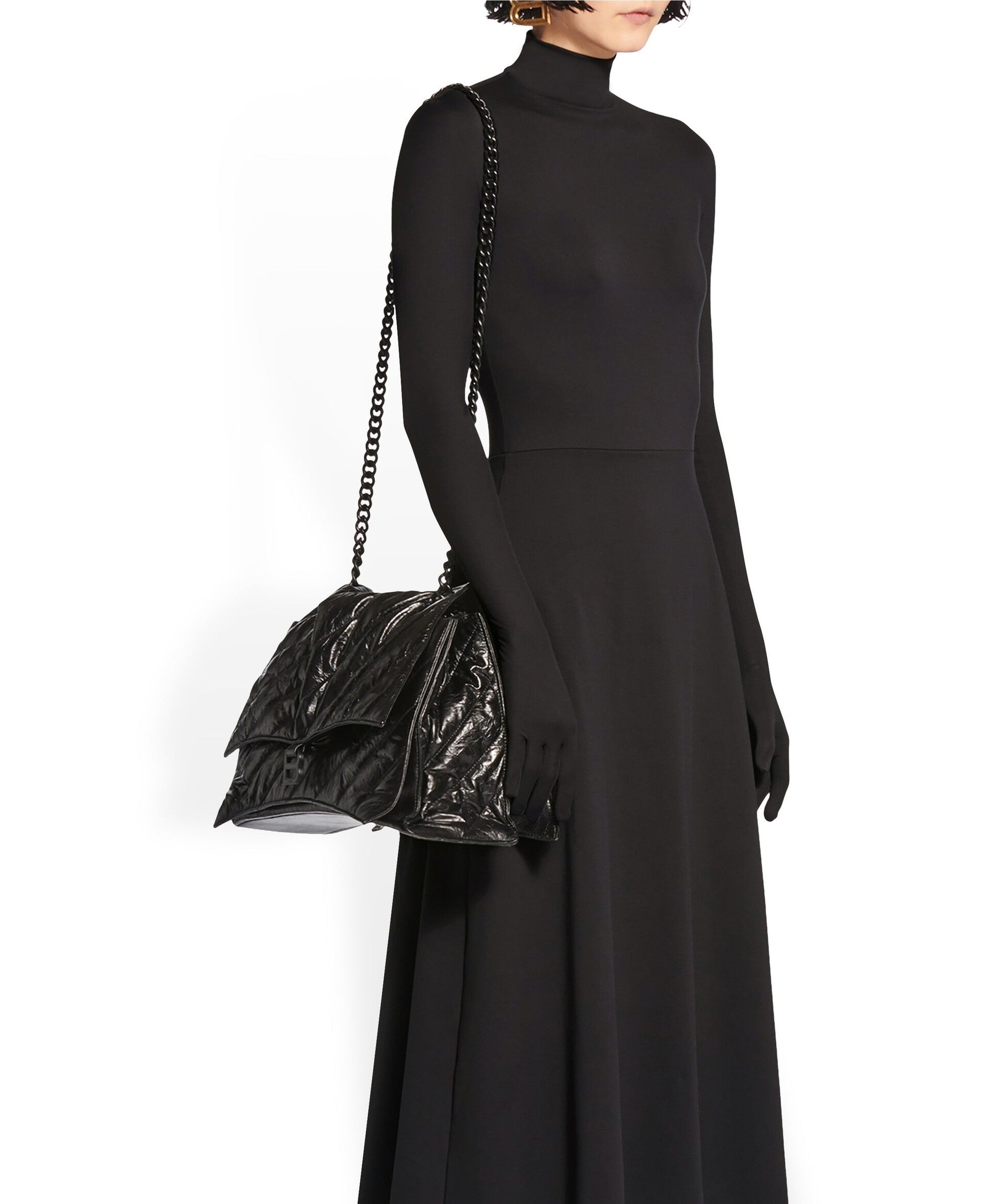 Crush Chain Bag Large - Black