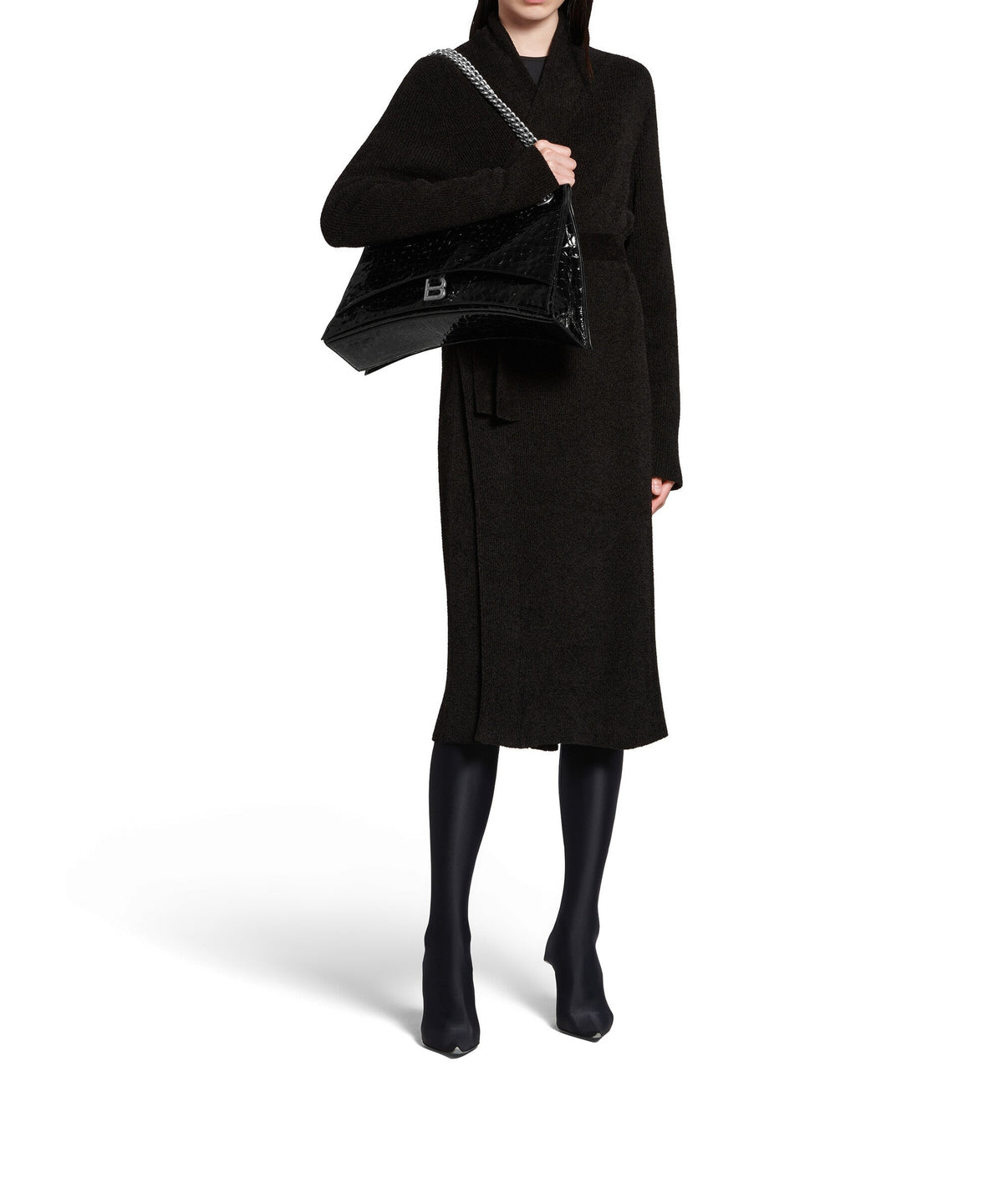 CRUSH / Crush Large Chain Bag Crocodile Embossed - Black
