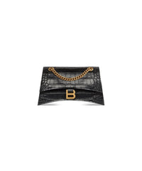 Crush Small Chain Bag Crocodile Embossed - Black