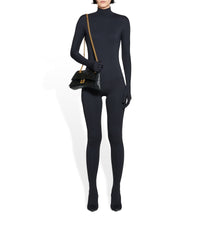 Crush Small Chain Bag Crocodile Embossed - Black
