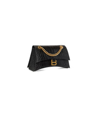 Crush Small Chain Bag Crocodile Embossed - Black