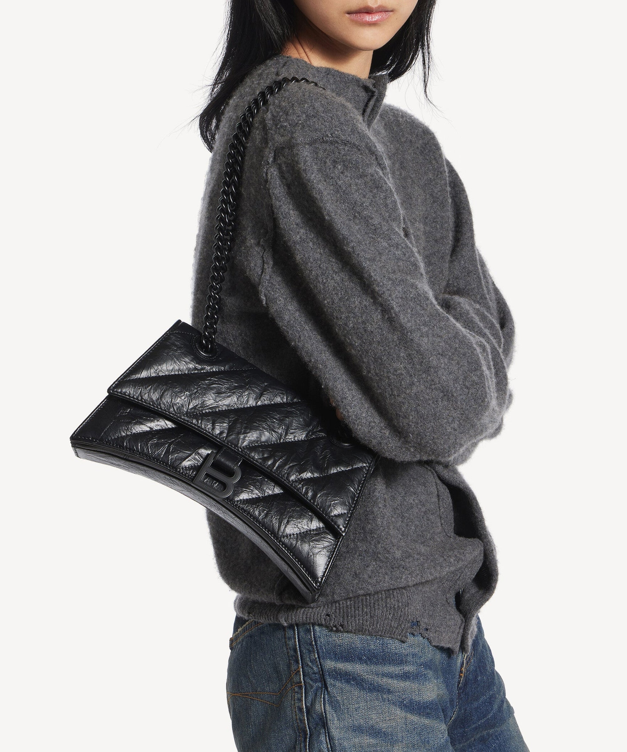 Crush Chain Bag Small - Black