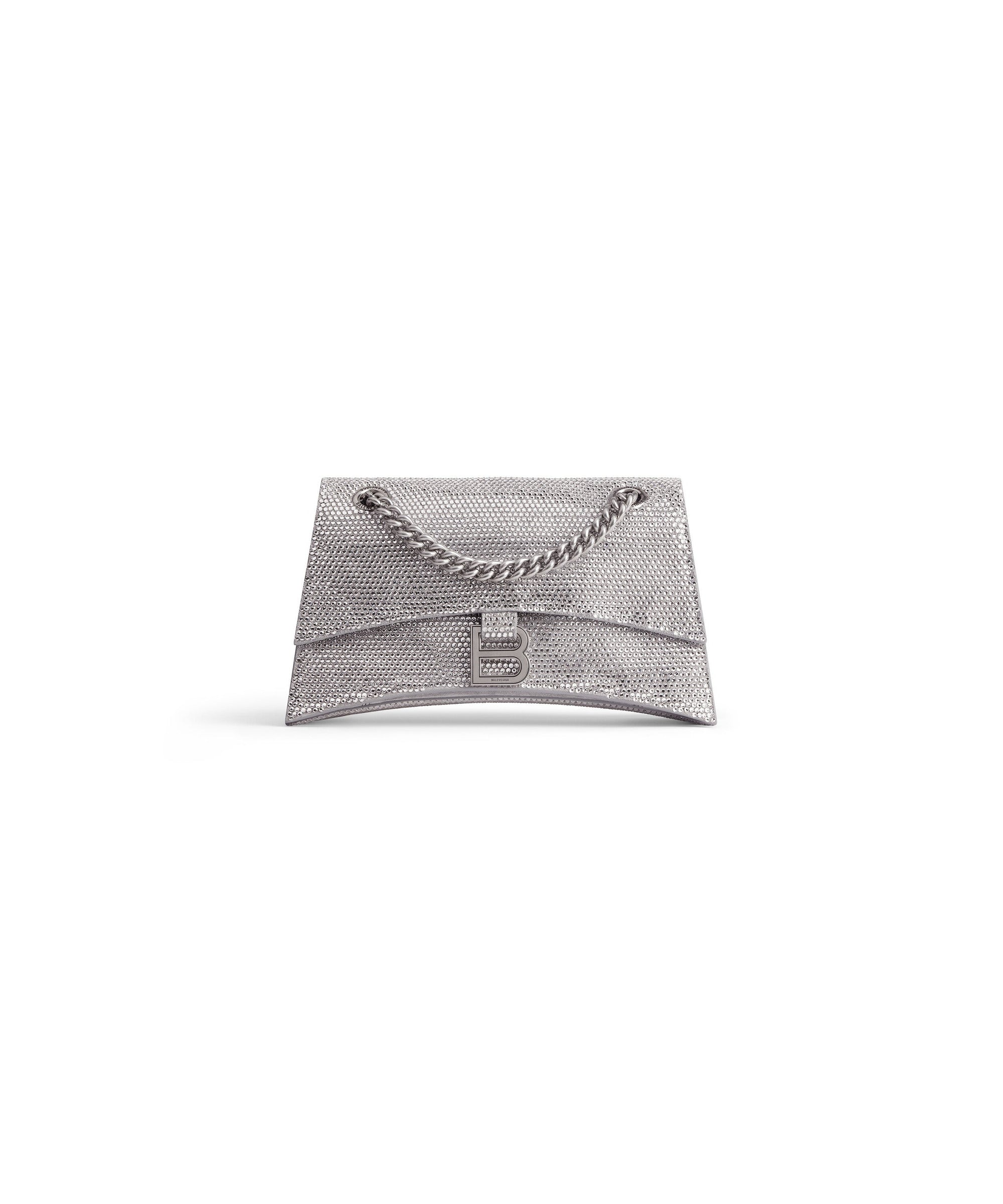 Crush Small Chain Bag With Rhinestones - Smoke Grey