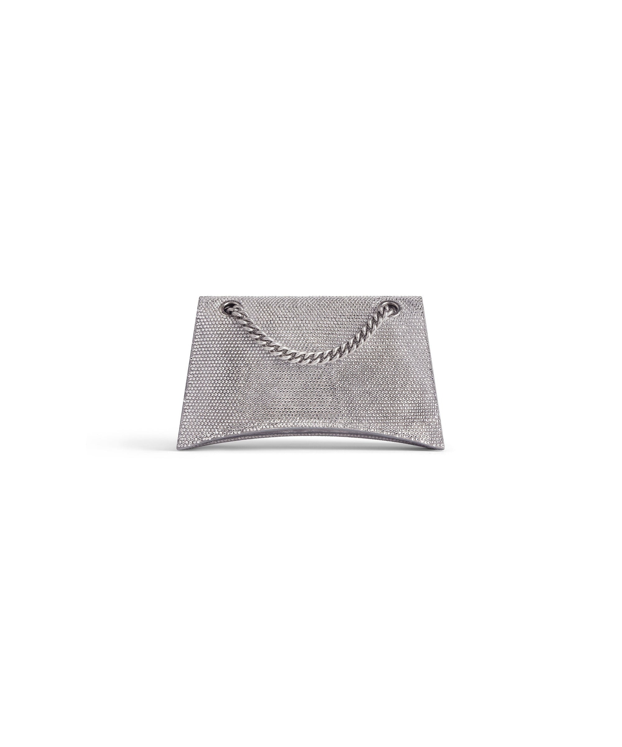 Crush Small Chain Bag With Rhinestones - Smoke Grey