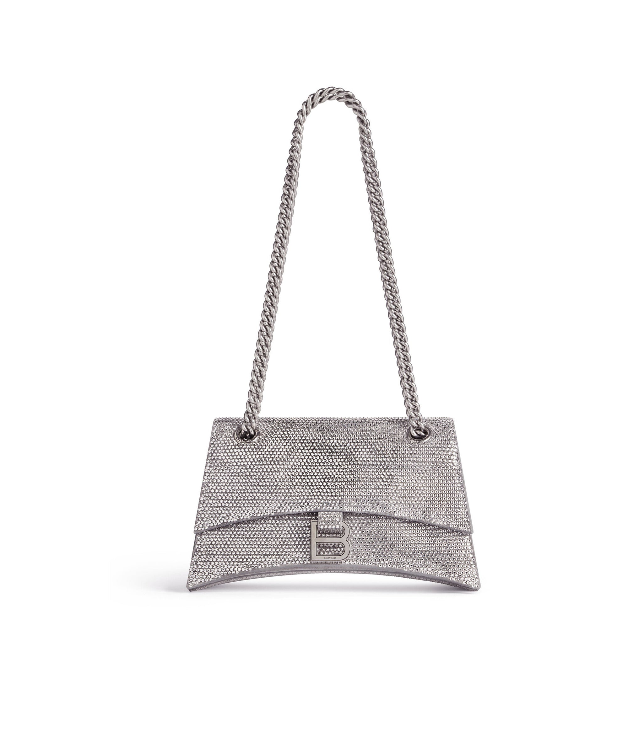 Crush Small Chain Bag With Rhinestones - Smoke Grey