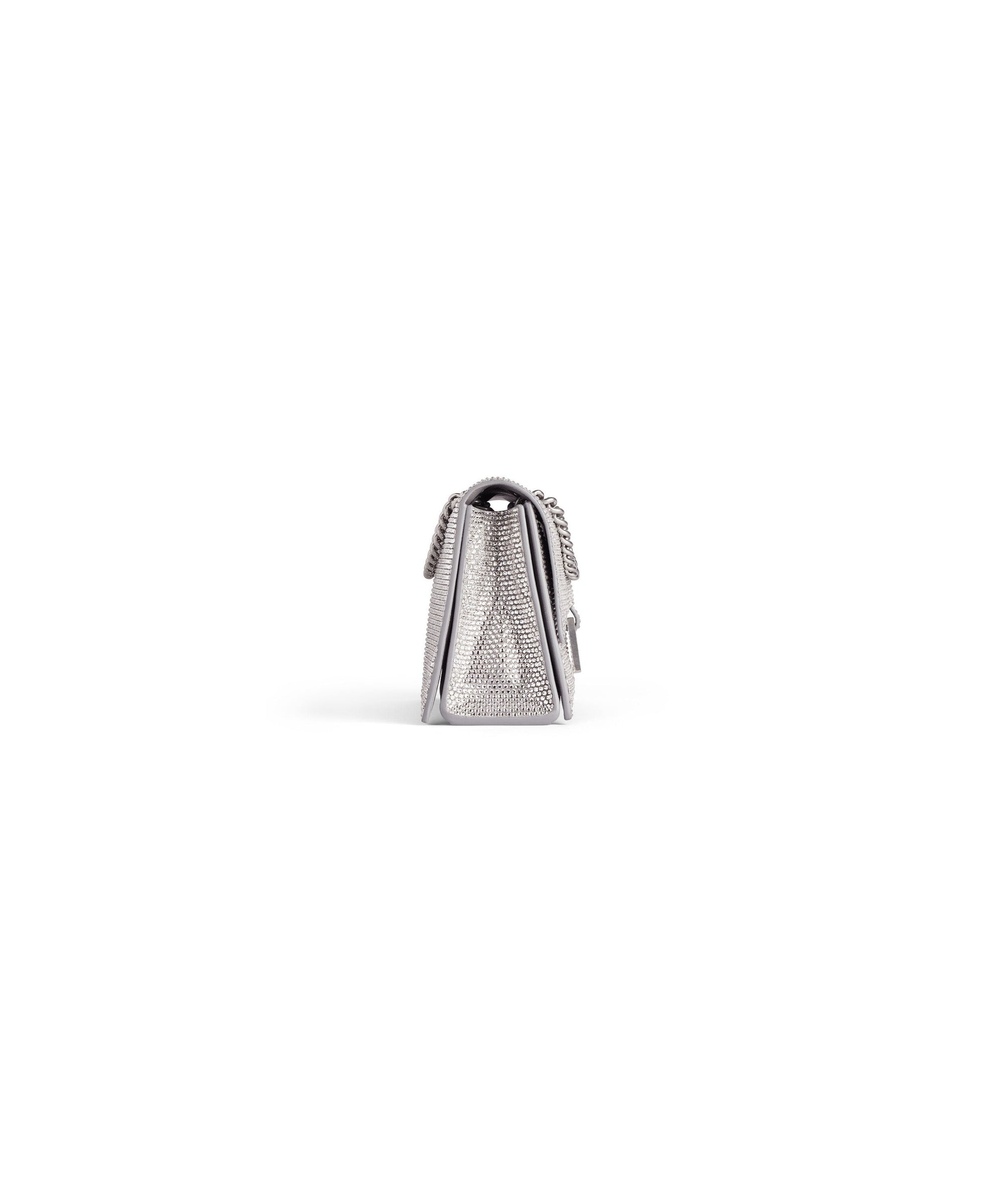 Crush Small Chain Bag With Rhinestones - Smoke Grey