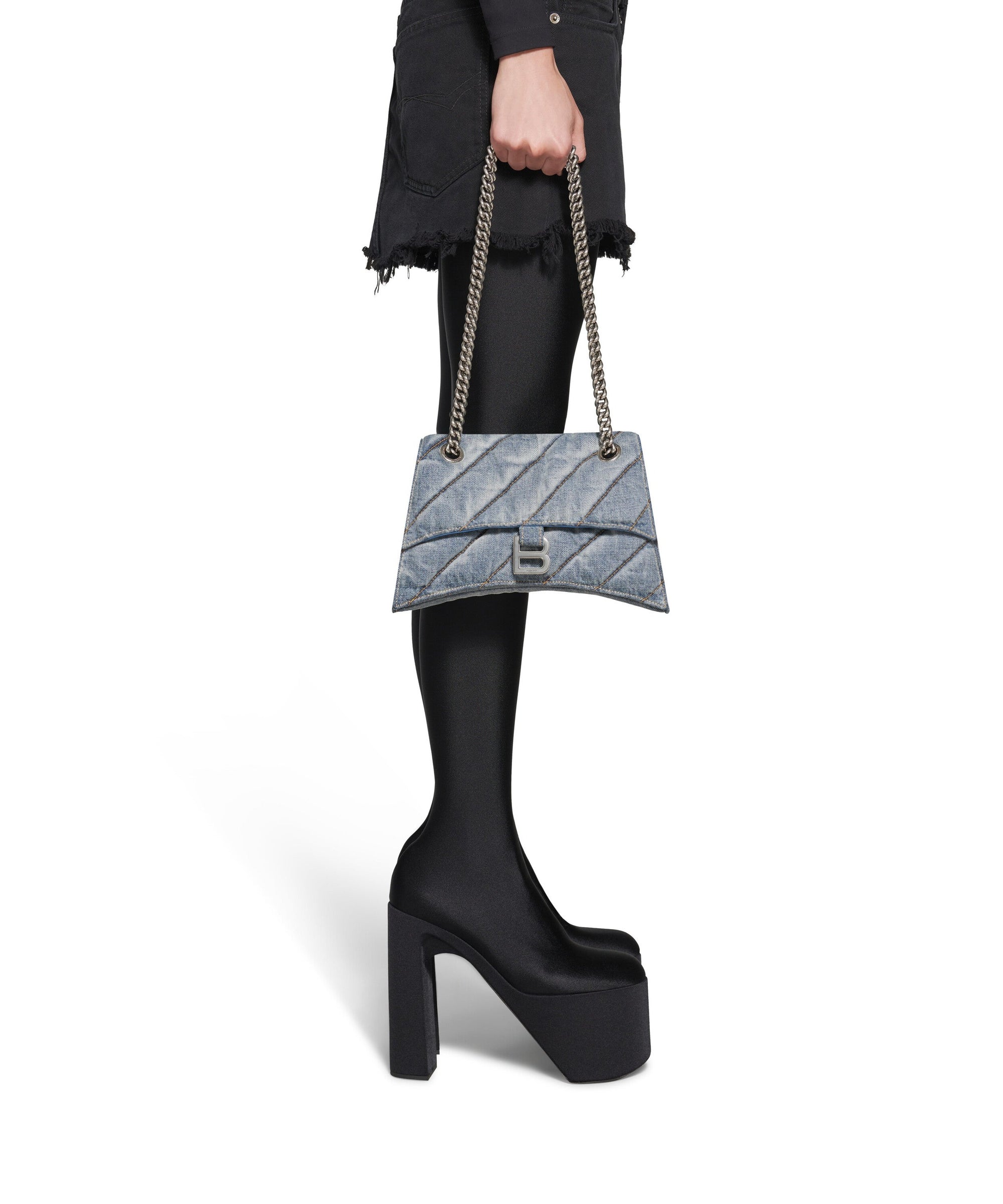 Crush Chain Bag Small - Denim Blue