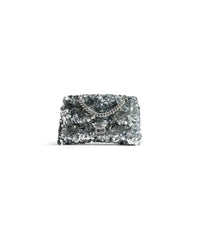 Crush Small Chain Bag With Sequins - Silver