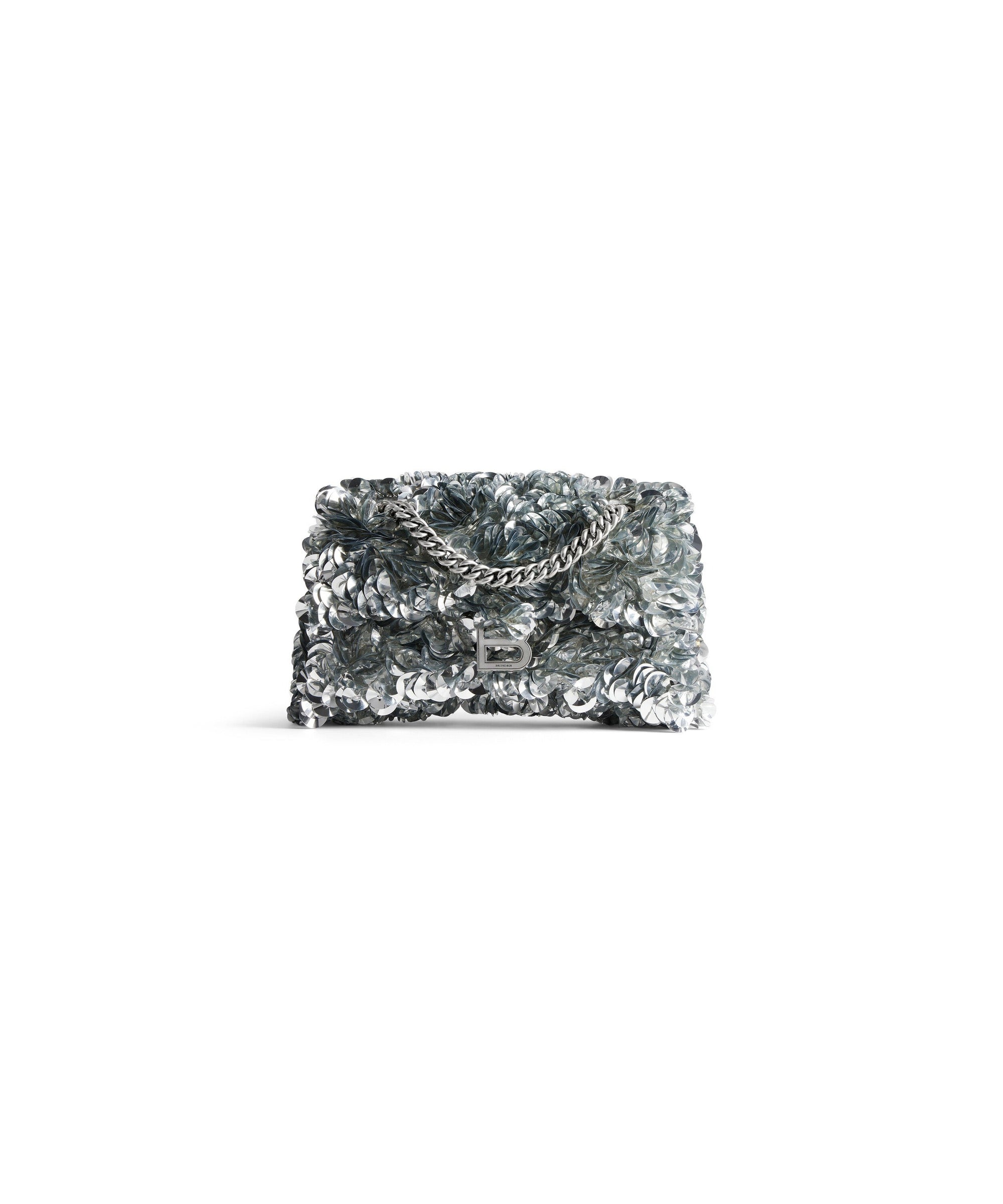 Crush Small Chain Bag With Sequins - Silver