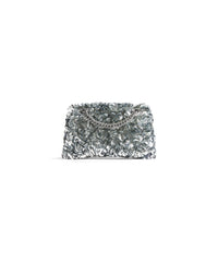 Crush Small Chain Bag With Sequins - Silver