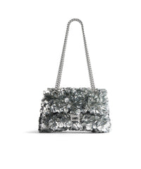 Crush Small Chain Bag With Sequins - Silver