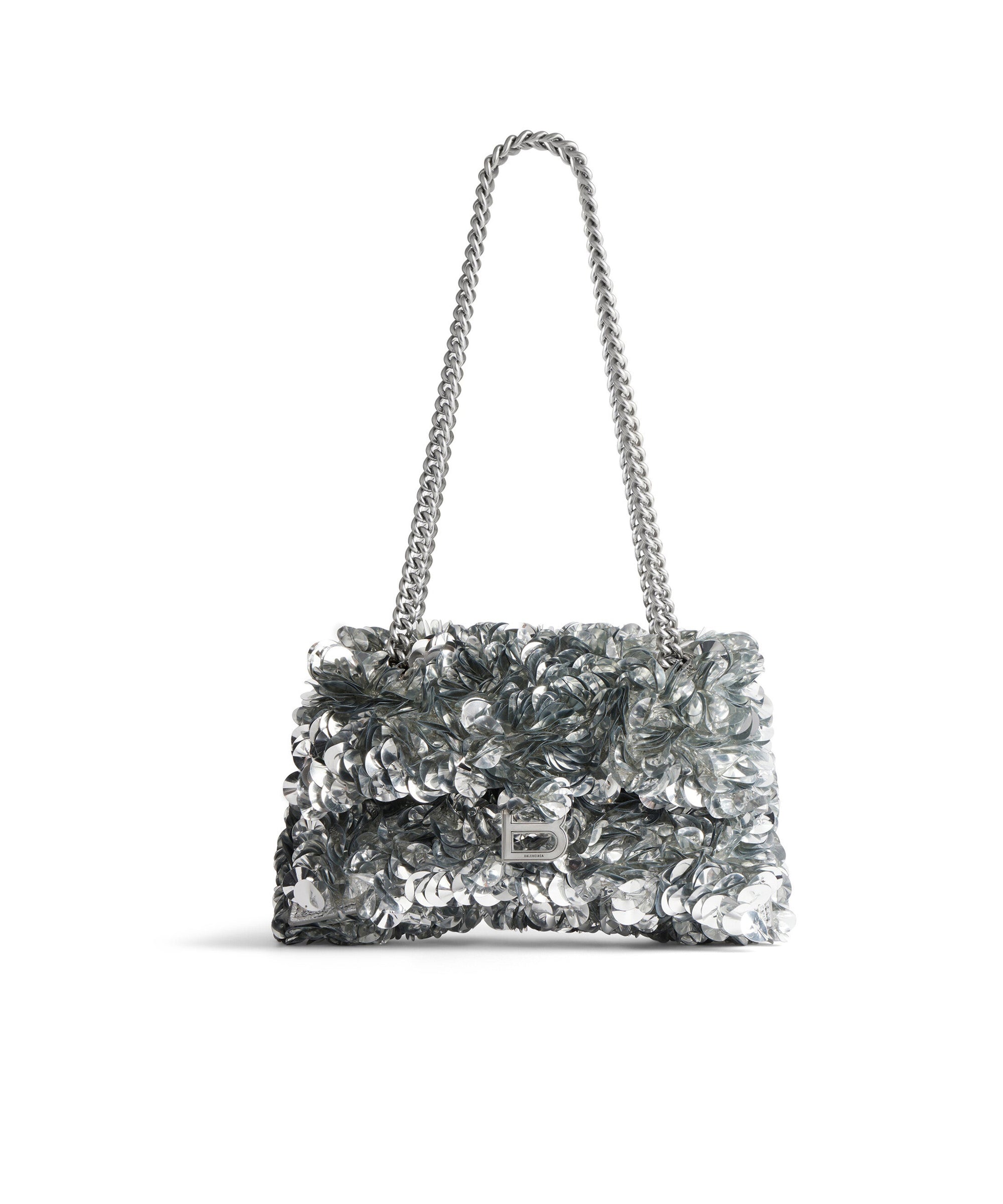 Crush Small Chain Bag With Sequins - Silver