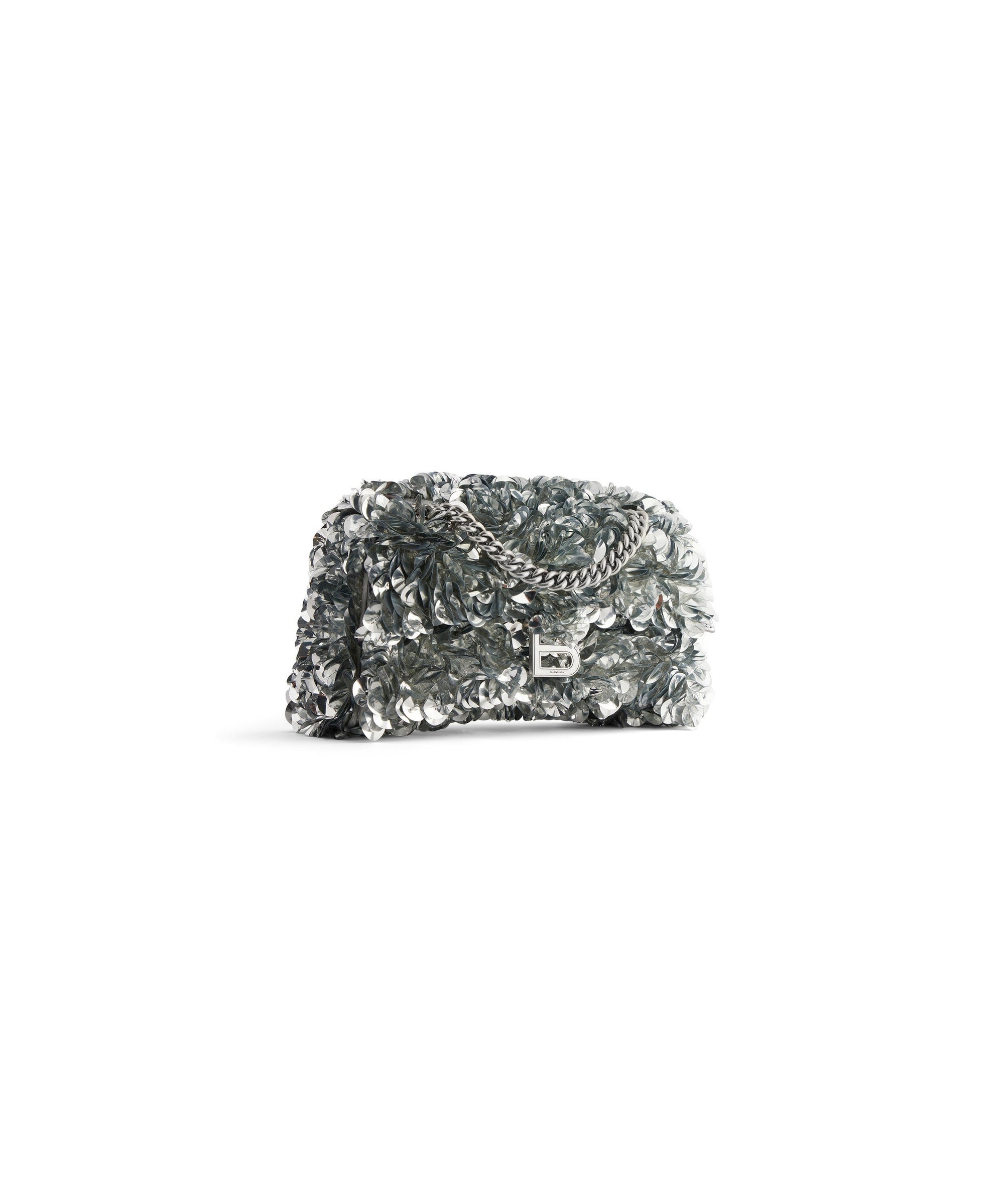 Crush Small Chain Bag With Sequins - Silver