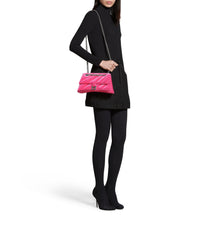 CRUSH / Crush Small Chain Bag Quilted Velvet Jersey - Bright Pink
