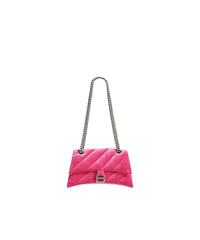 CRUSH / Crush Small Chain Bag Quilted Velvet Jersey - Bright Pink