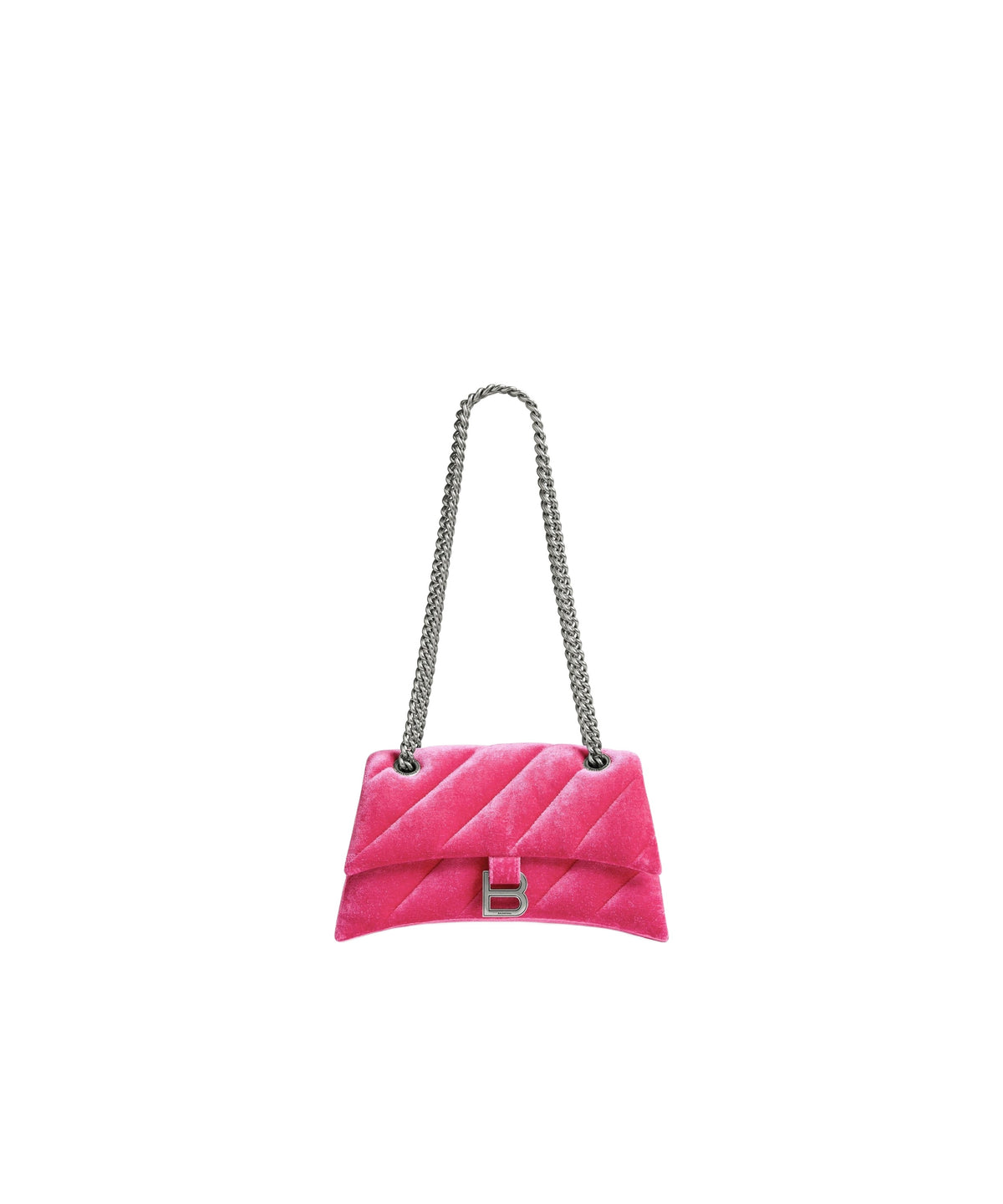 CRUSH / Crush Small Chain Bag Quilted Velvet Jersey - Bright Pink