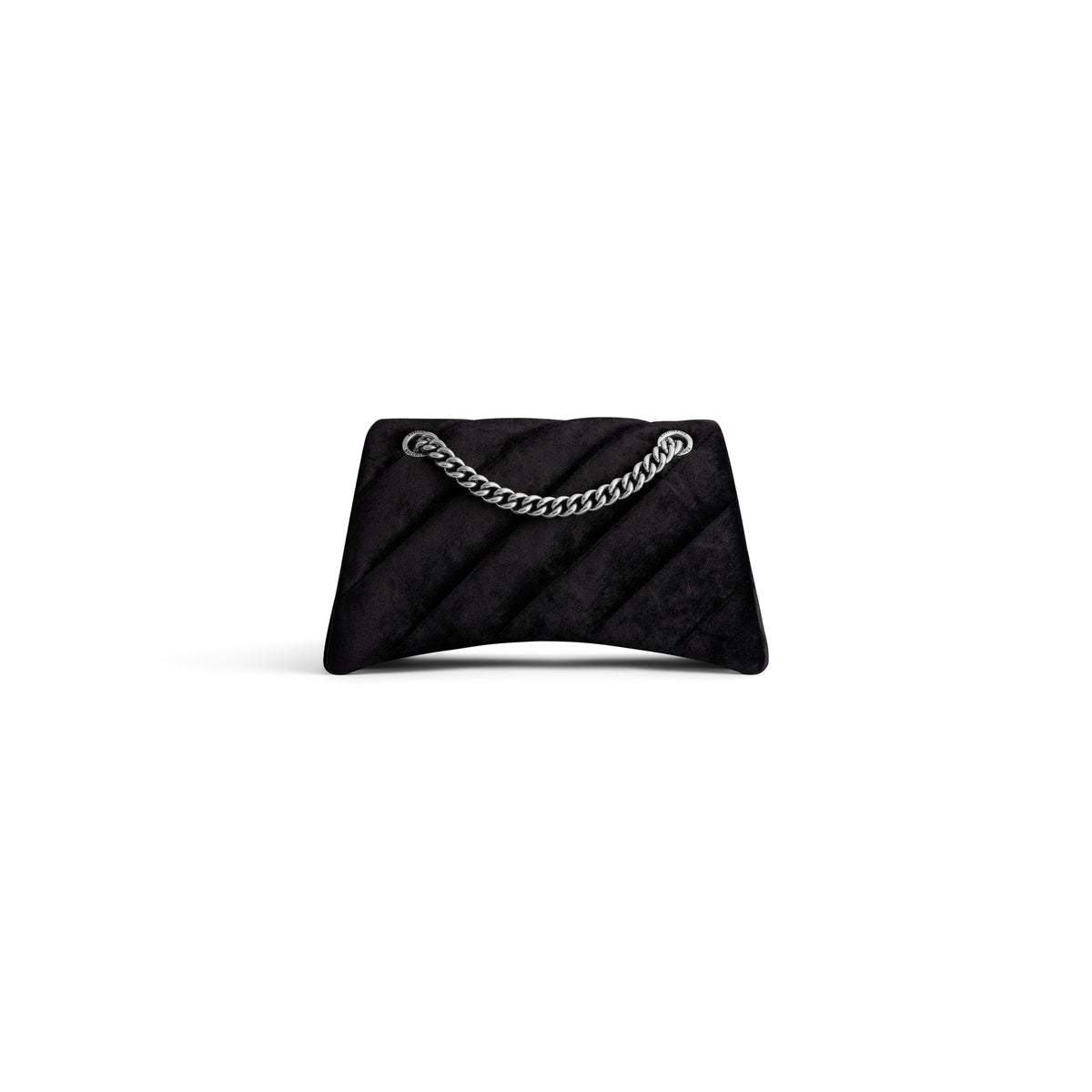 Crush Small Chain Bag Quilted Velvet Jersey - Black