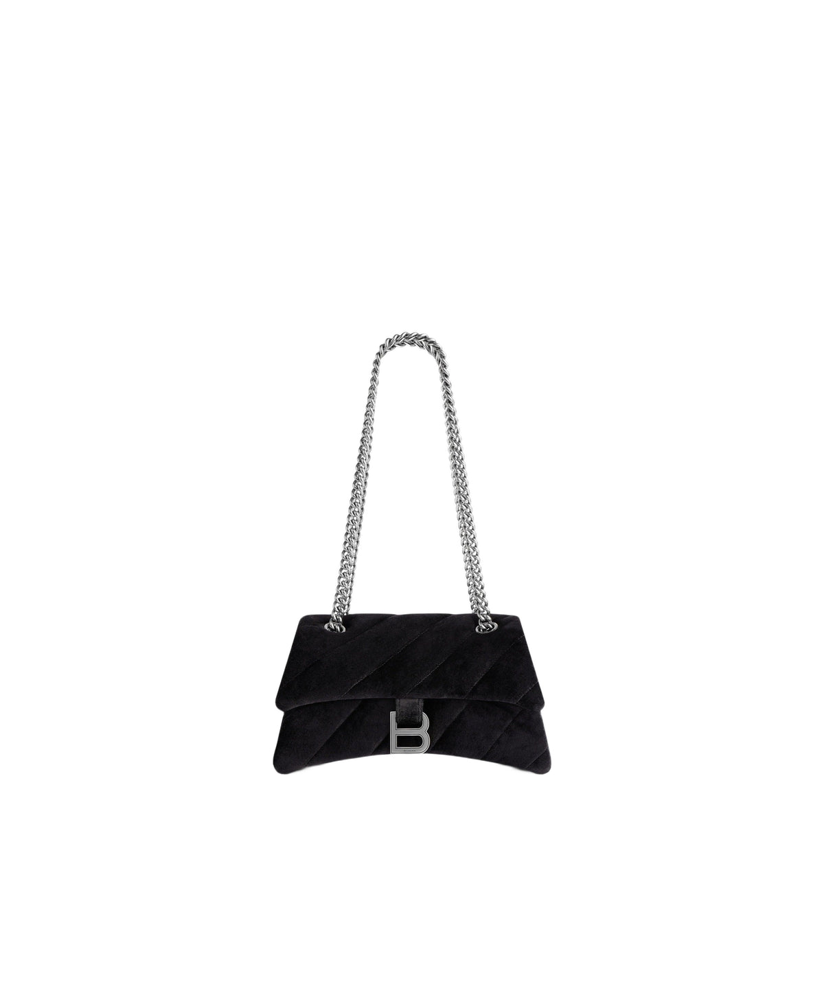 CRUSH / Crush Small Chain Bag Quilted Velvet Jersey - Black