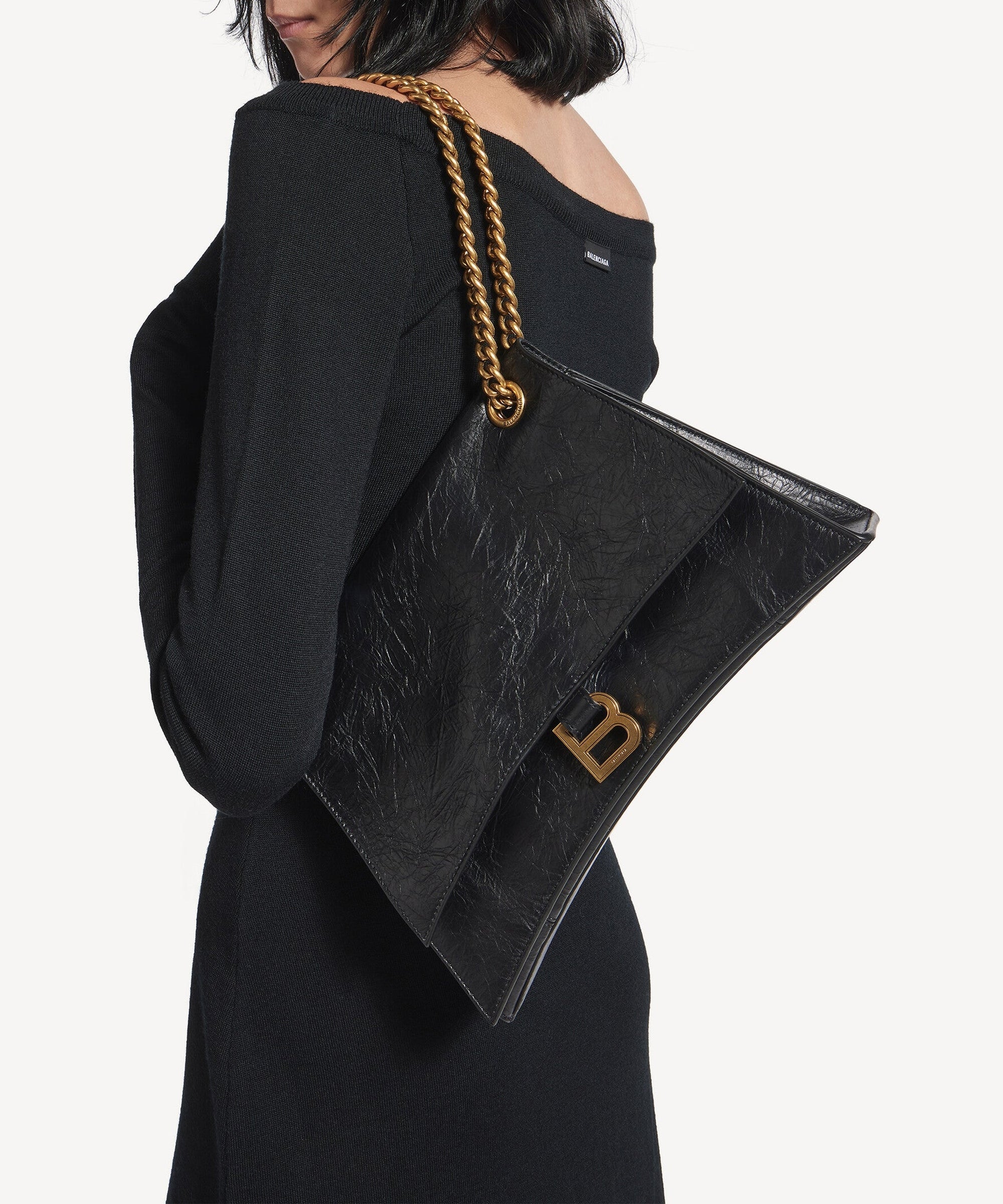 Crush Chain Bag Medium - Black