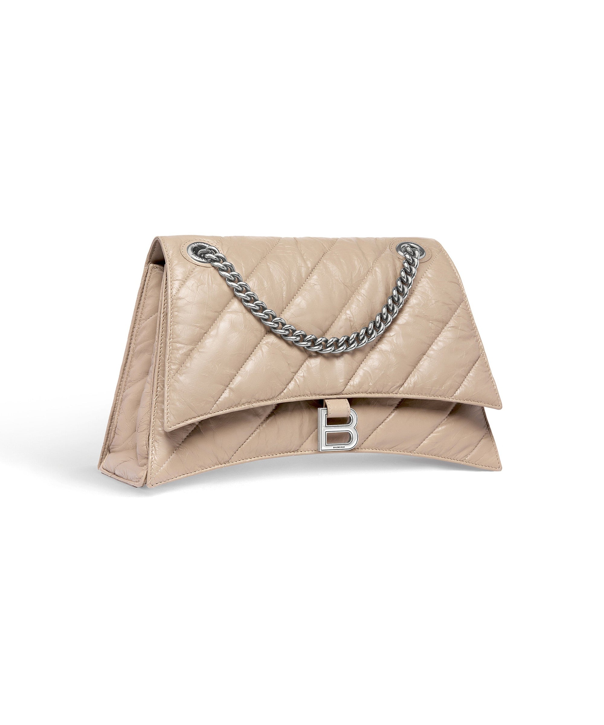 Crush Medium Chain Bag Quilted - Taupe