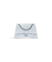Crush Medium Chain Bag Quilted Denim - Pale Blue