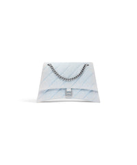 Crush Medium Chain Bag Quilted Denim - Pale Blue