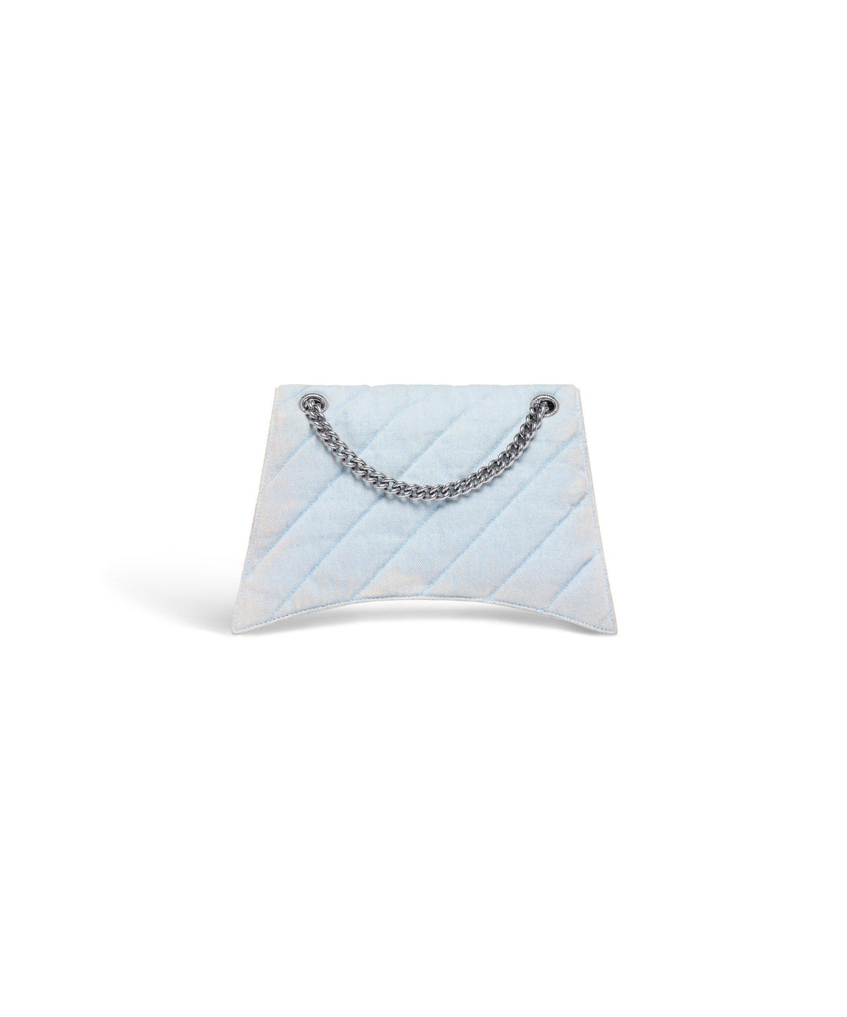 Crush Medium Chain Bag Quilted Denim - Pale Blue