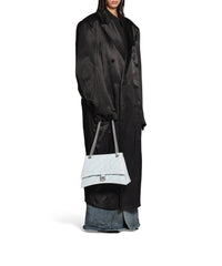 Crush Medium Chain Bag Quilted Denim - Pale Blue