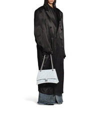 Crush Medium Chain Bag Quilted Denim - Pale Blue