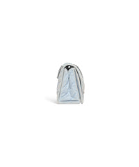 Crush Medium Chain Bag Quilted Denim - Pale Blue